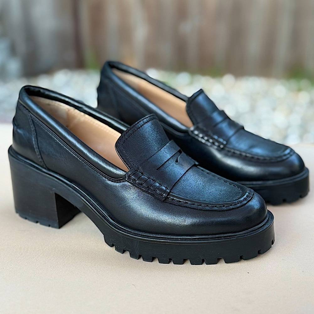 Madewell Black Chunky Heel Loafers